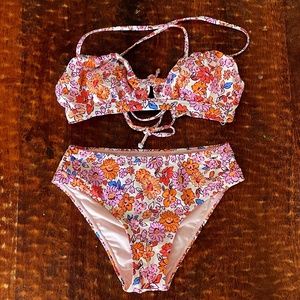 Cupshe Floral Crossback Bikini